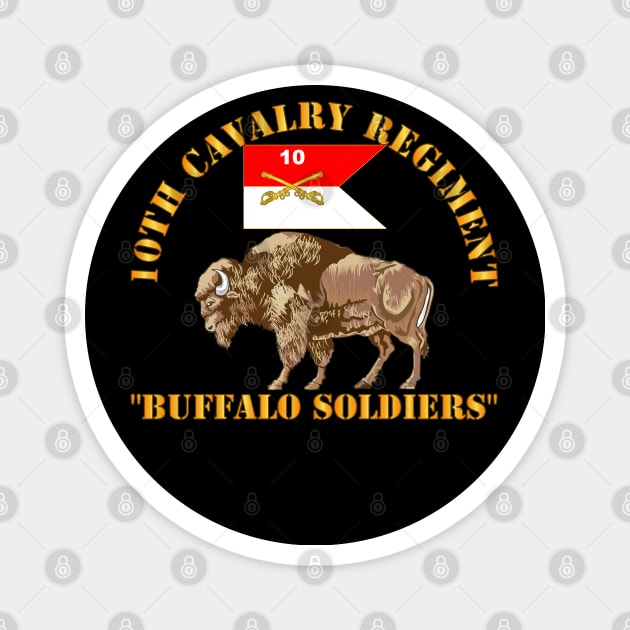 10th Cavalry Regiment - Buffalor Soldiers w10h Cav Guidon Magnet by twix123844